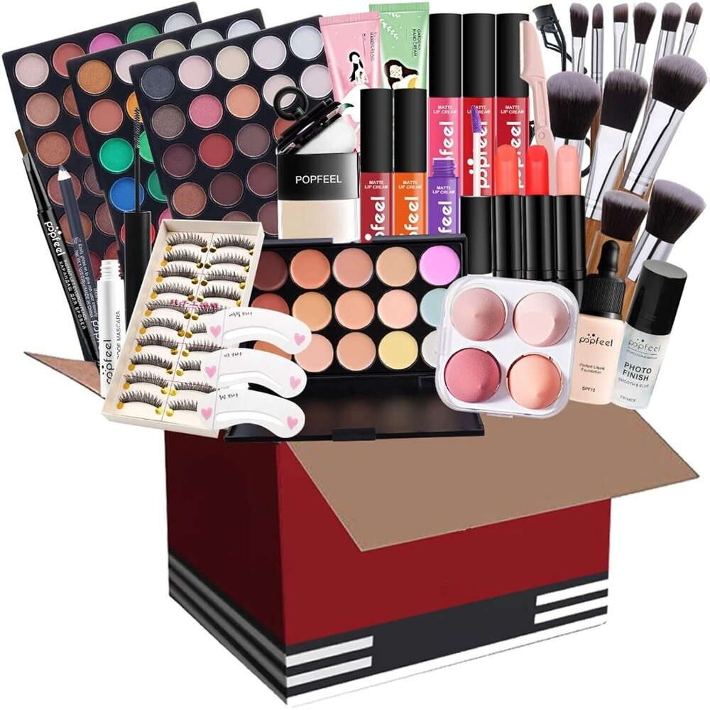 POPFEEL All In One Makeup Kit Gift Set With Eyeshadow Palette Foundation POP003